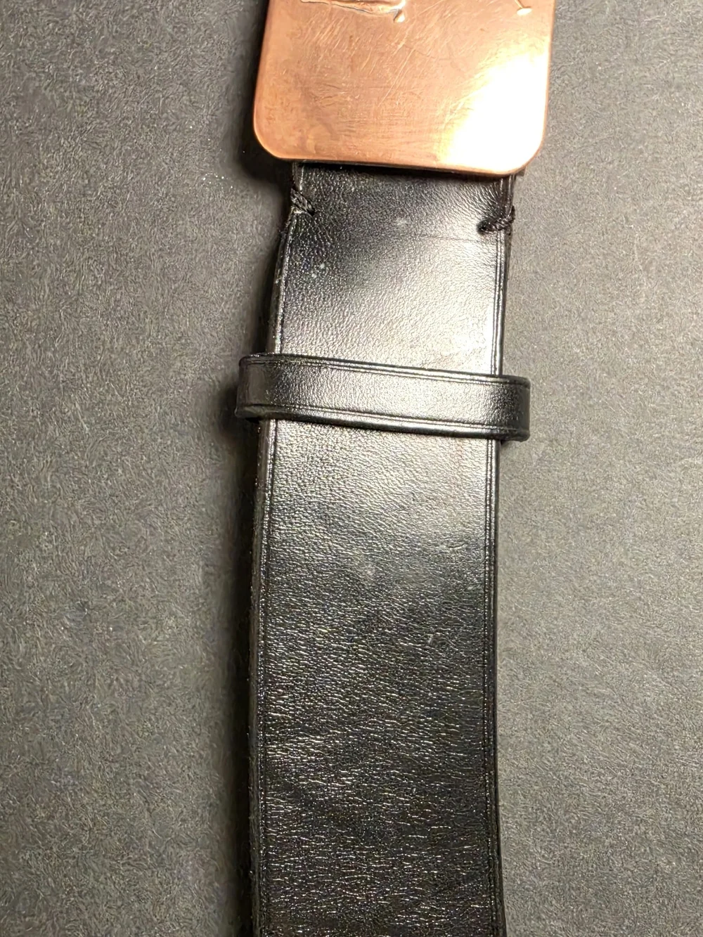 Polo by Ralph Lauren Black Leather Belt with Copper Polo Buckle